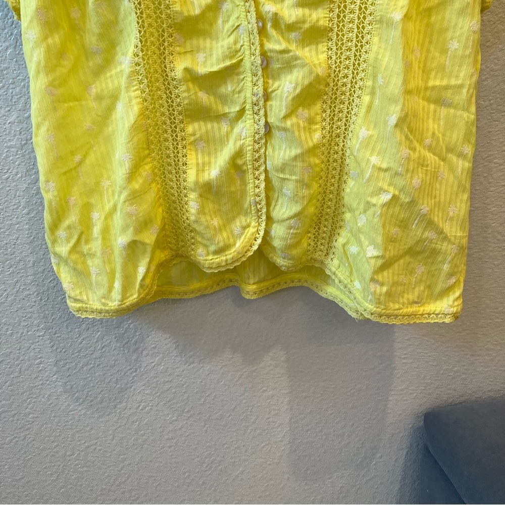 URBAN OUTFITTERS Yellow Short Sleeve Button Down Top - Picture 8 of 10